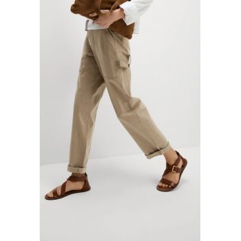 Pantaloni drepti cu talie inalta