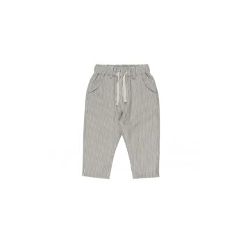 Pantaloni eleganti cu elastic in talie  - Holiday Time - cu dungi Bej - pentru baietei