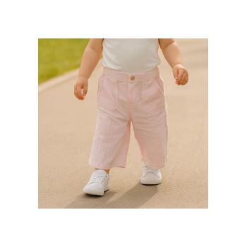 Pantaloni largi cu pliuri  -Star Light - Roz - pentru fetite