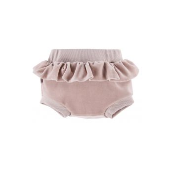 Pantaloni scurti bufanti cu volan in talie  Bloomers - Botanic - Bej - pentru fetite