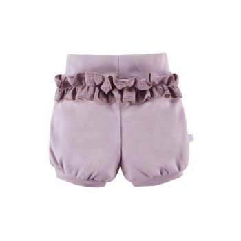 Pantaloni scurti bufanti cu volan in talie -  - Botanic - Mov - pentru fetite - 86 - Mov