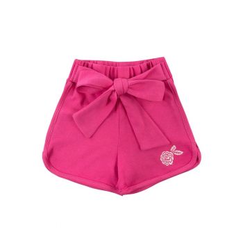 Pantaloni scurti cu funda in talie -  - Peony - Roz - pentru fetite