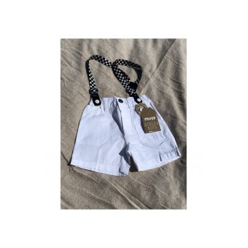 Pantaloni scurti cu talie elastica si bretele detasabile -  - Feeling Good - Alb - pentru baietei