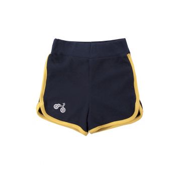Pantaloni scurti sport -  - Bike - Bleumarin cu dunga Galbena - pentru baieti - Bleumarin