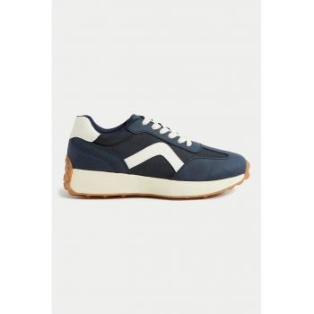 Pantofi sport low-cut cu garnituri sintetice