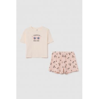 Pijama de bumbac cu imprimeu