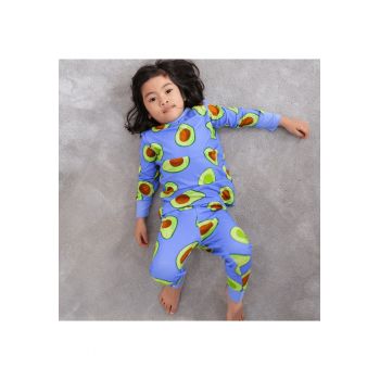 Pijamale 2 piese - material din bambus -  - Avocado - Albastru Electric si Verde Aprins - pentru baieti