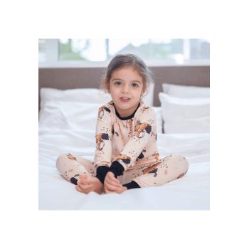 Pijamale 2 piese - material din bambus -  - Safari - Maro si Negru - pentru baieti