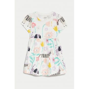 Rochie evazata de bumbac cu imprimeu