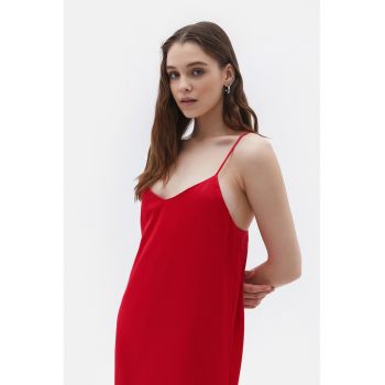 Rochie midi lejera cu decolteu in V