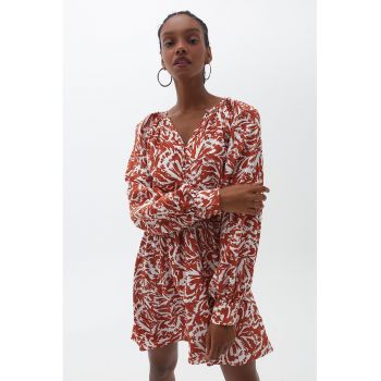 Rochie mini cu model si talie elastica