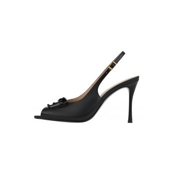 Sandale de piele cu varf decupat