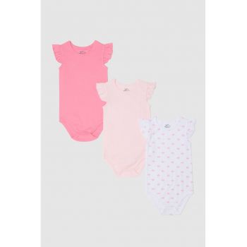 Set de body-uri cu maneci cu volane - 3 piese