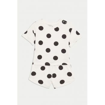 Set de tricou din bumbac si pantaloni scurti cu snur de ajustare