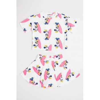Set de tricou si pantaloni-fusta Minnie Mouse