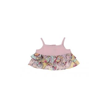 Top cu volane  - Star Light - Roz - pentru fetite