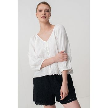 Bluza supradimensionata cu decolteu in V