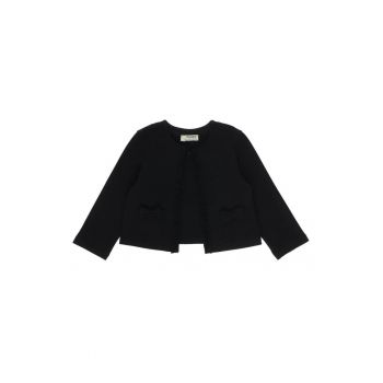 Bolero tricotat cu funda  - Chic - Negru - pentru fetite