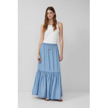 Camasa din material chambray cu terminatie cu volane
