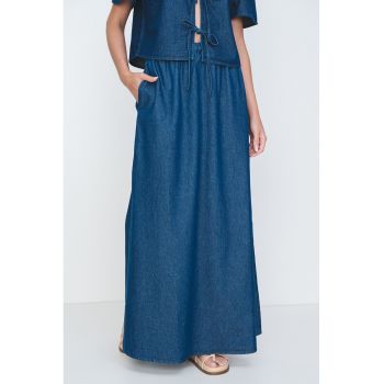 Fusta maxi de denim cu slit lateral Tenim