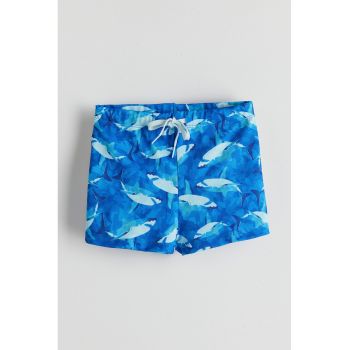 Pantaloni scurti cu imprimeu si snur