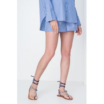 Pantaloni scurti din amestec de bumbac cu dungi