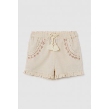 Pantaloni scurti din amestec de in cu canafi de ajustare