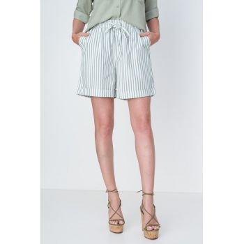 Pantaloni scurti din bumbac cu model in dungi
