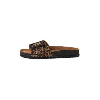 Papuci de piele cu animal print