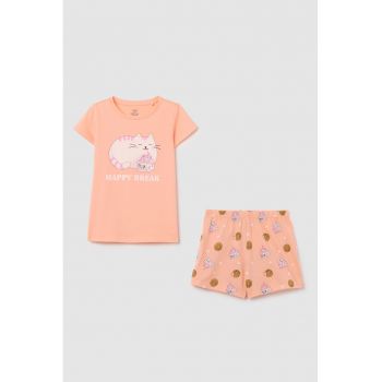 Pijama cu imprimeu grafic