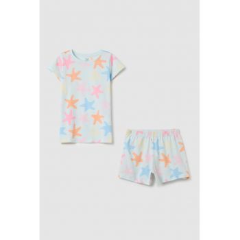 Pijama din bumbac cu imprimeu