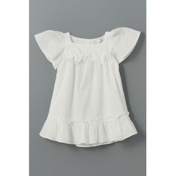Rochie din bumbac cu decolteu patrat