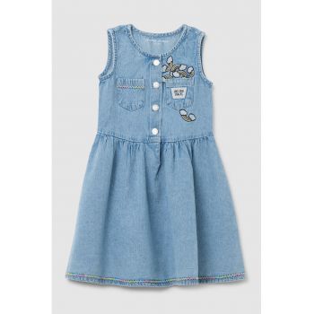 Rochie din denim cu broderie