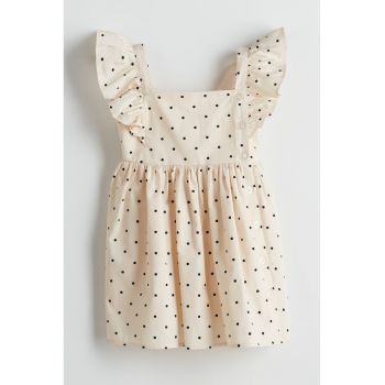 Rochie evazata cu model si detalii cu volane