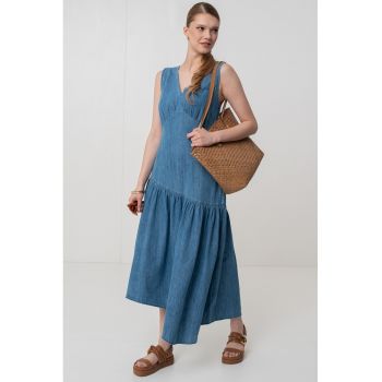Rochie midi asimetrica de denim ieftina