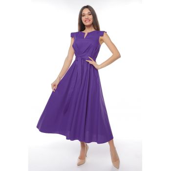 Rochie midi din bumbac cu un cordon