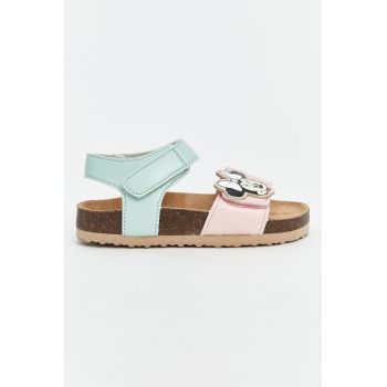 Sandale de piele ecologica cu model Minnie Mouse