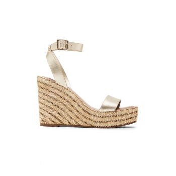 Sandale wedge de piele si piele ecologica