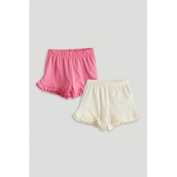 Set de pantaloni scurti cu terminatie cu volane - 2 piese