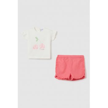 Set de pantaloni scurti si tricou din amestec de in - 2 piese Set de pantaloni scurti si tricou din amestec de in - 2 piese
