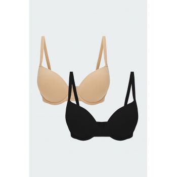 Set de sutiene cu burete - model uni si bretele ajustabile - 2 piese