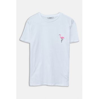 Tricou cu broderie pe piept