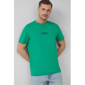 Tricou cu decolteu la baza gatului si detaliu logo