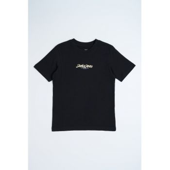 Tricou cu decolteu la baza gatului si imprimeu logo