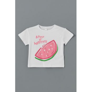 Tricou de bumbac cu imprimeu fructat