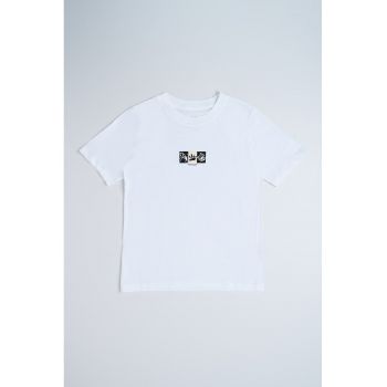 Tricou de bumbac cu imprimeu grafic discret