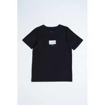 Tricou de bumbac cu imprimeu grafic discret