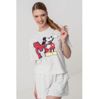 Tricou de bumbac cu imprimeu Mickey Mouse