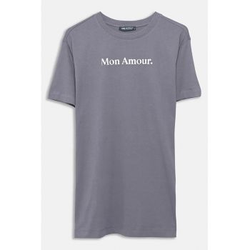 Tricou de bumbac cu imprimeu text