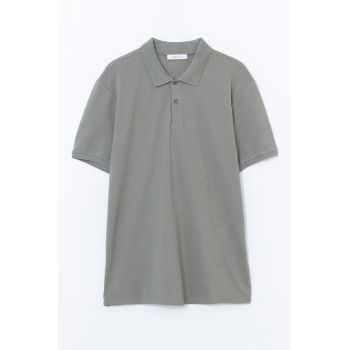 Tricou din amestec de modal cu guler polo